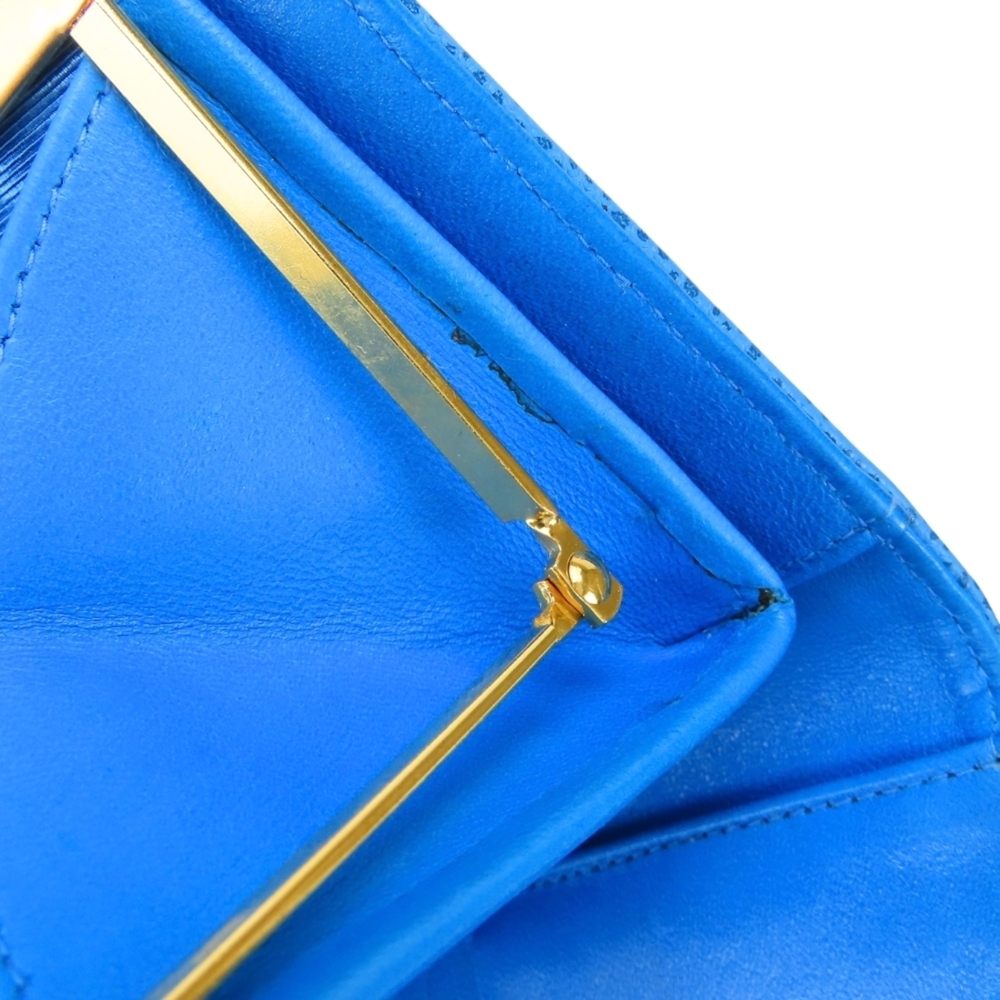 CHANEL Blue Caviar Leather Logo Wallet - Picture 15 of 16